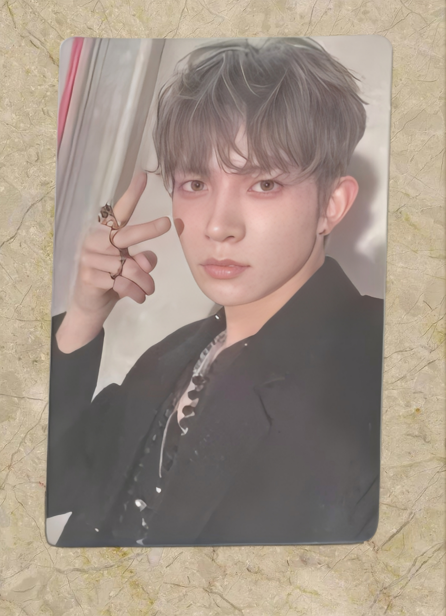 Front view of enhypen Heeseung Dark Blood Powerstation 2.0 Pob Photocard photocard