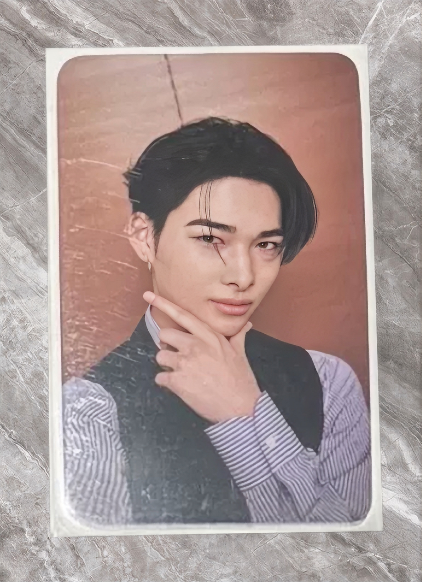 Front view of enhypen Niki Dark Moon Powerstation Pob Photocard photocard