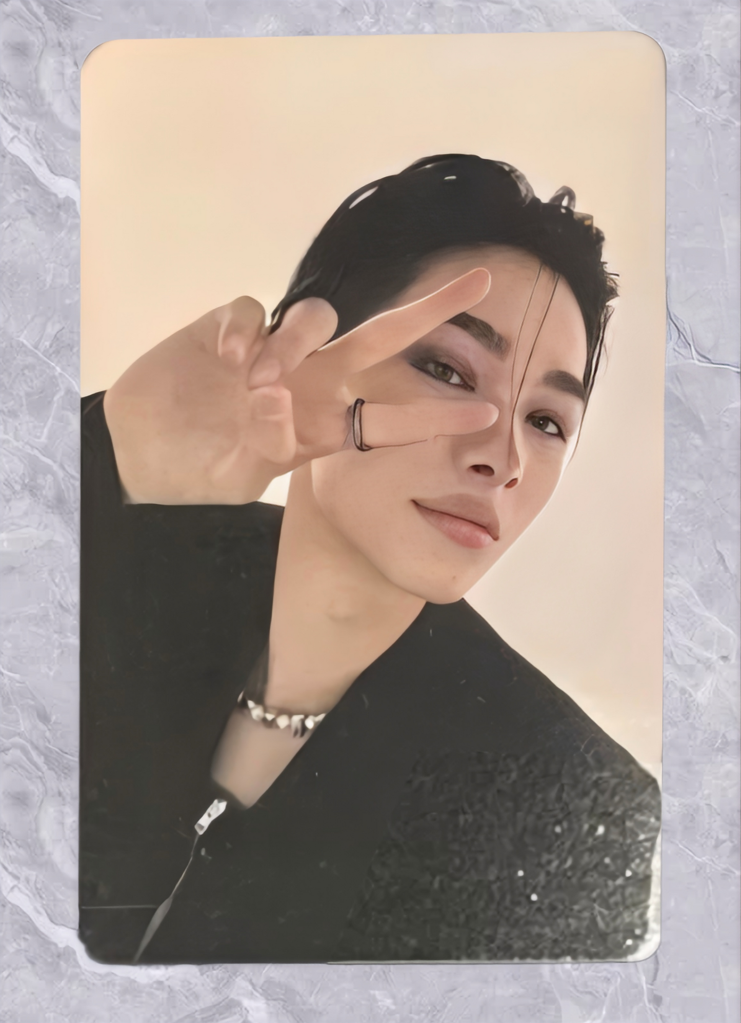 Front view of enhypen Niki Untold Romance Music Art Lucky Draw Pob Photocard photocard