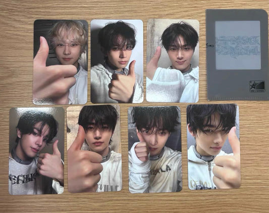 Front view of enhypen Ot7 Dark Moon Powerstation Pob Photocard photocard