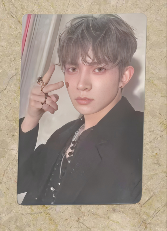 Front view of enhypen Heeseung Dark Blood Powerstation 2.0 Pob Photocard photocard