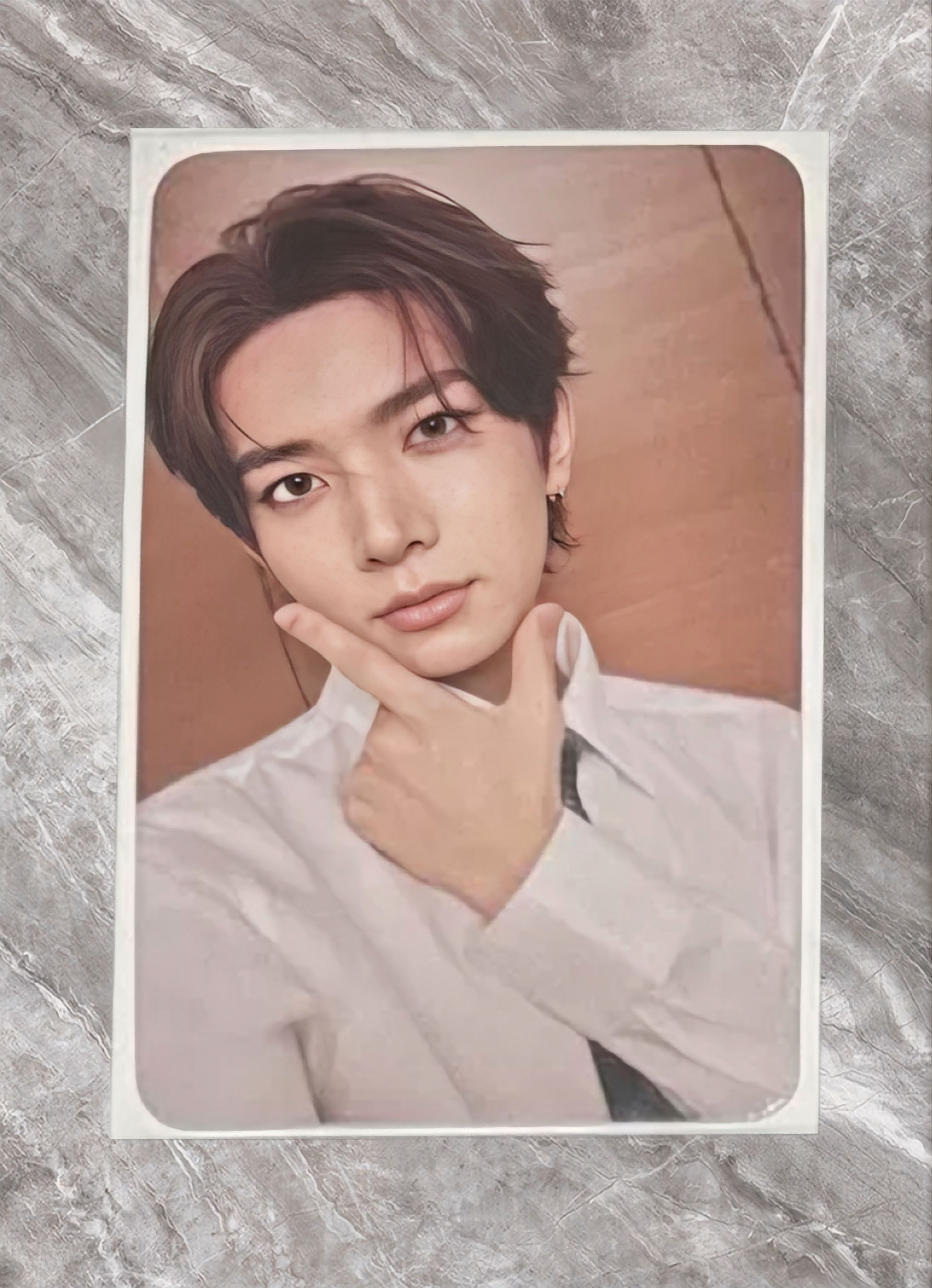 Front view of enhypen Heeseung Dark Moon Powerstation Pob Photocard photocard