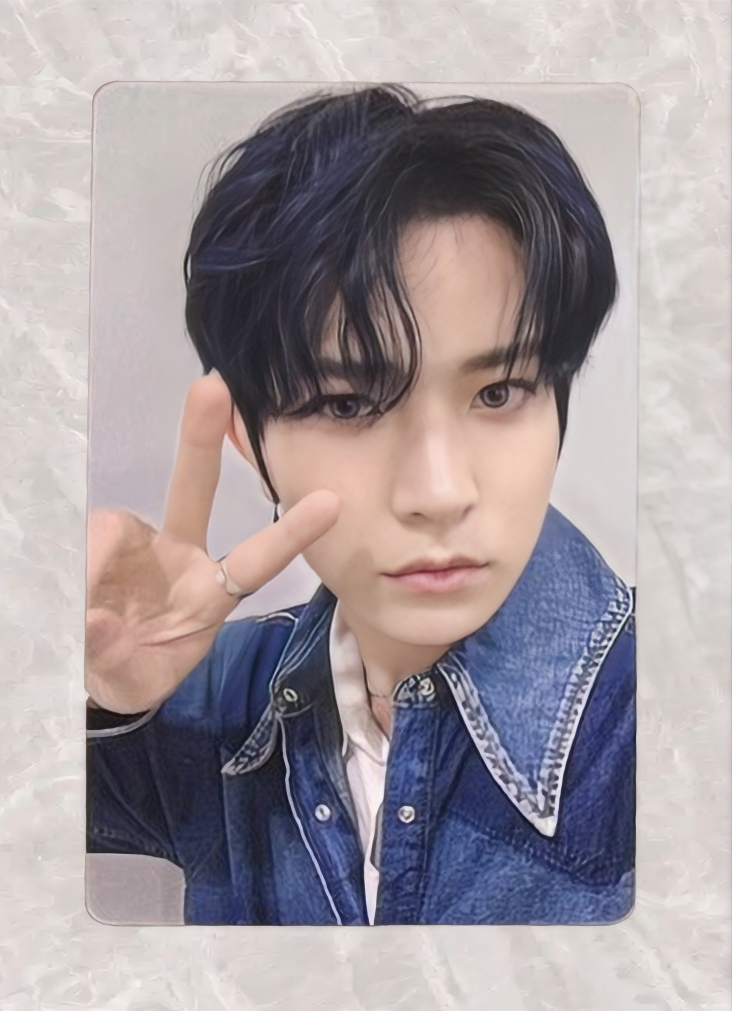Front view of enhypen Heeseung Orange Blood Yzy 5.0 Video Call Pob Photocard photocard