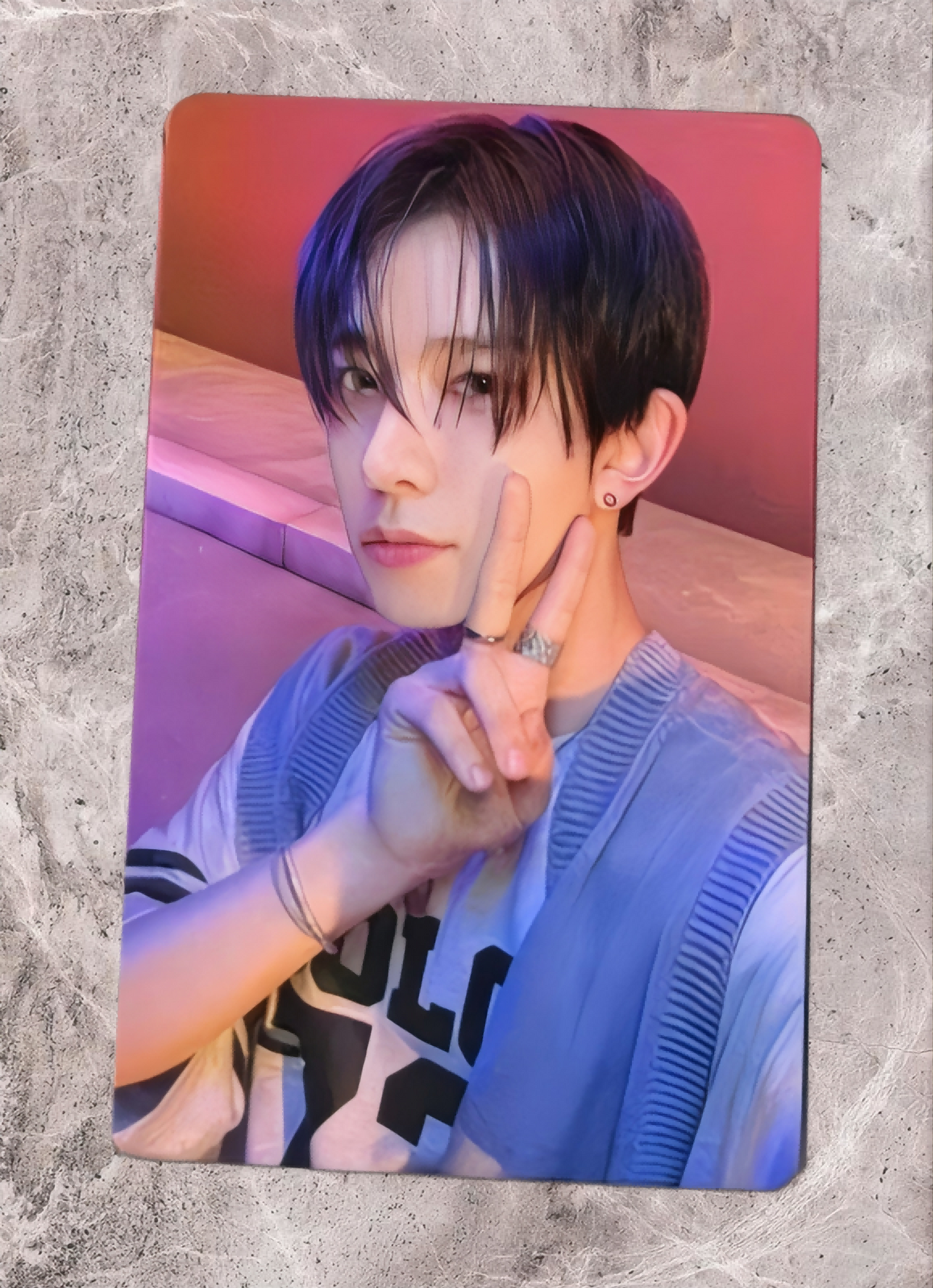Front view of enhypen Heeseung Orange Blood Yzy Yizhiyu 4.0 Video Call Pob Photocard photocard