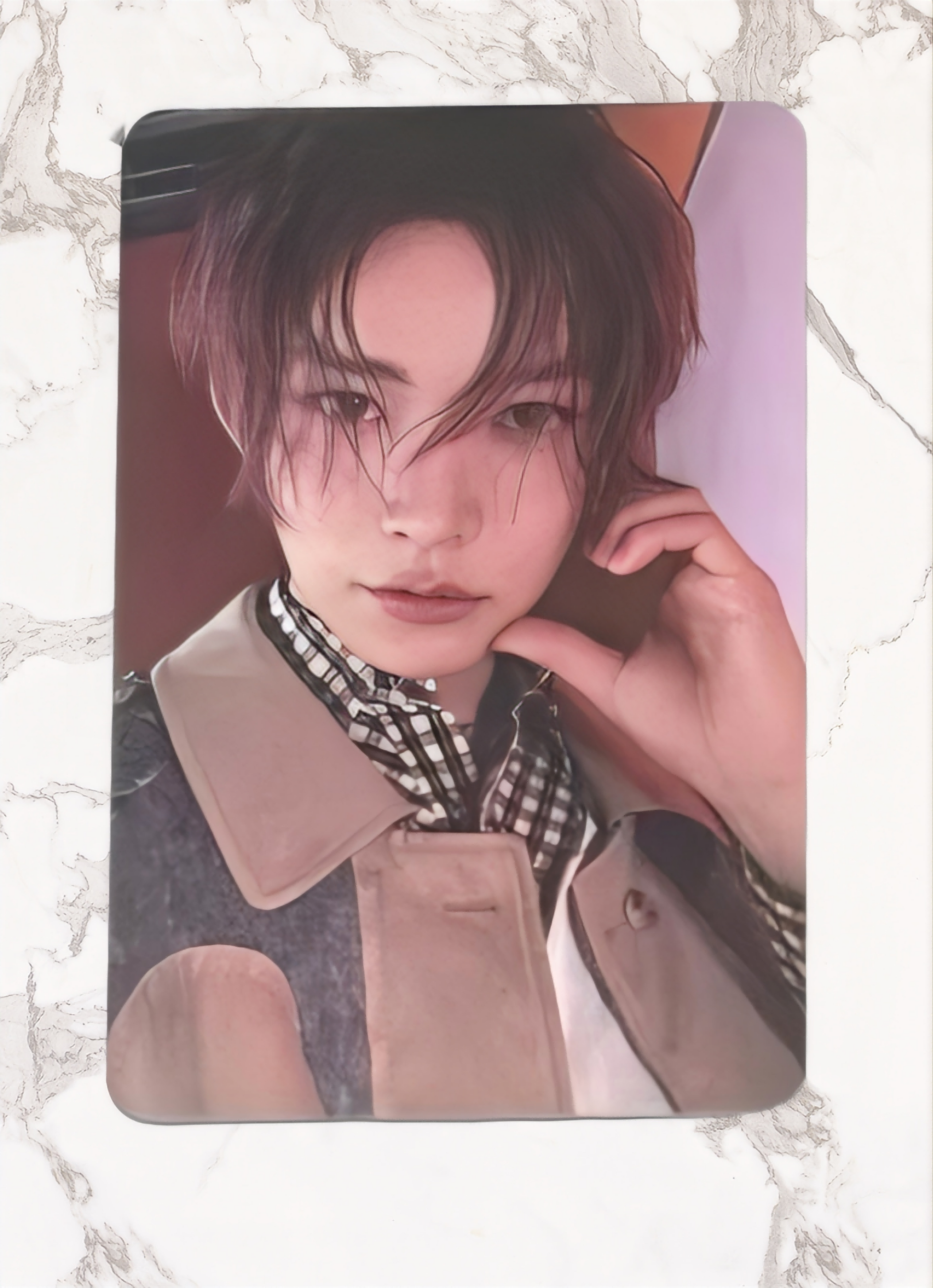 Front view of enhypen Heeseung Untold Romance Gs25 Lucky Draw Pob Photocard photocard