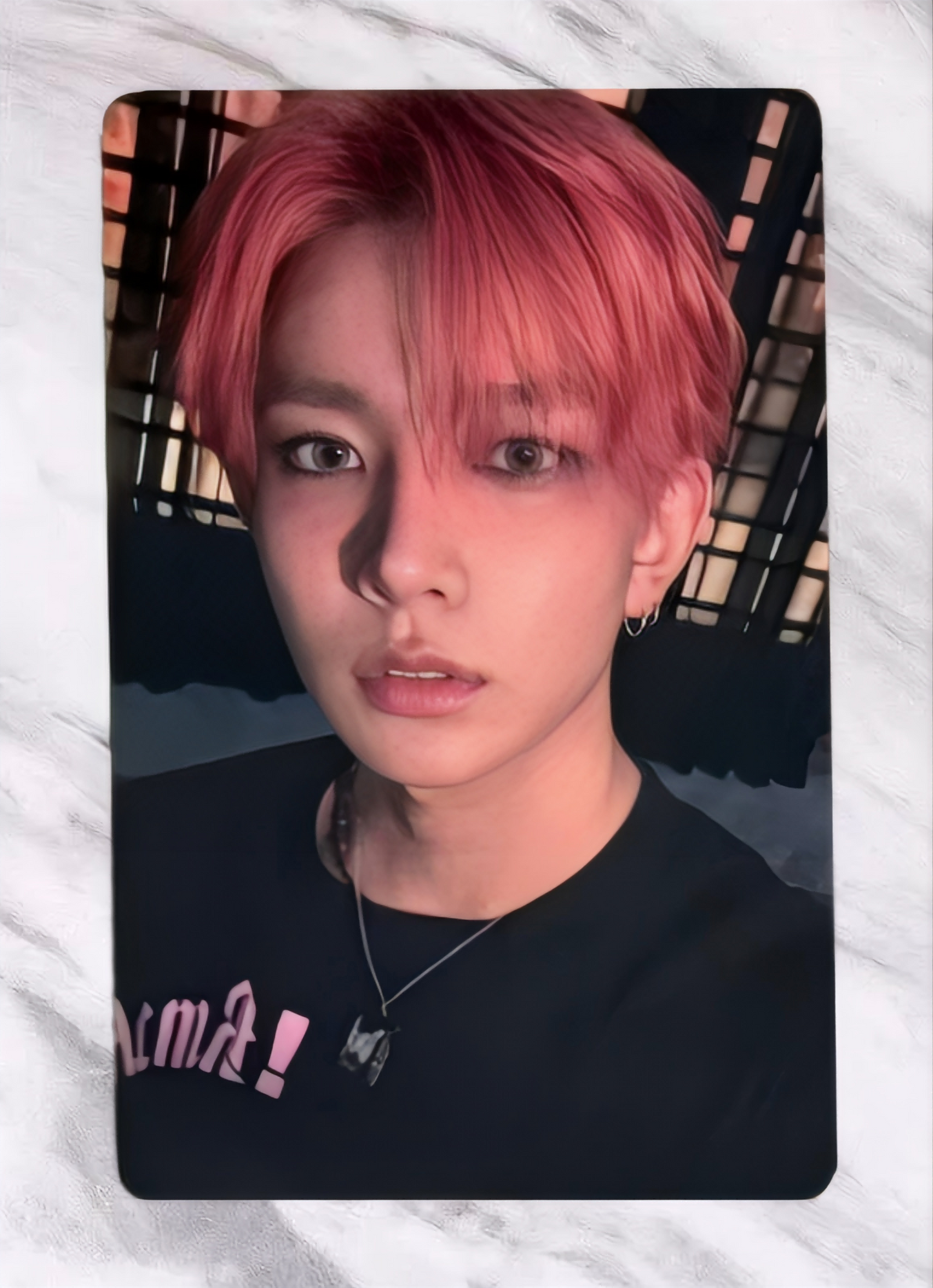 Front view of enhypen Heeseung Untold Romance Yzy Yizhiyu 5.0 Lucky Draw Pob Photocard photocard