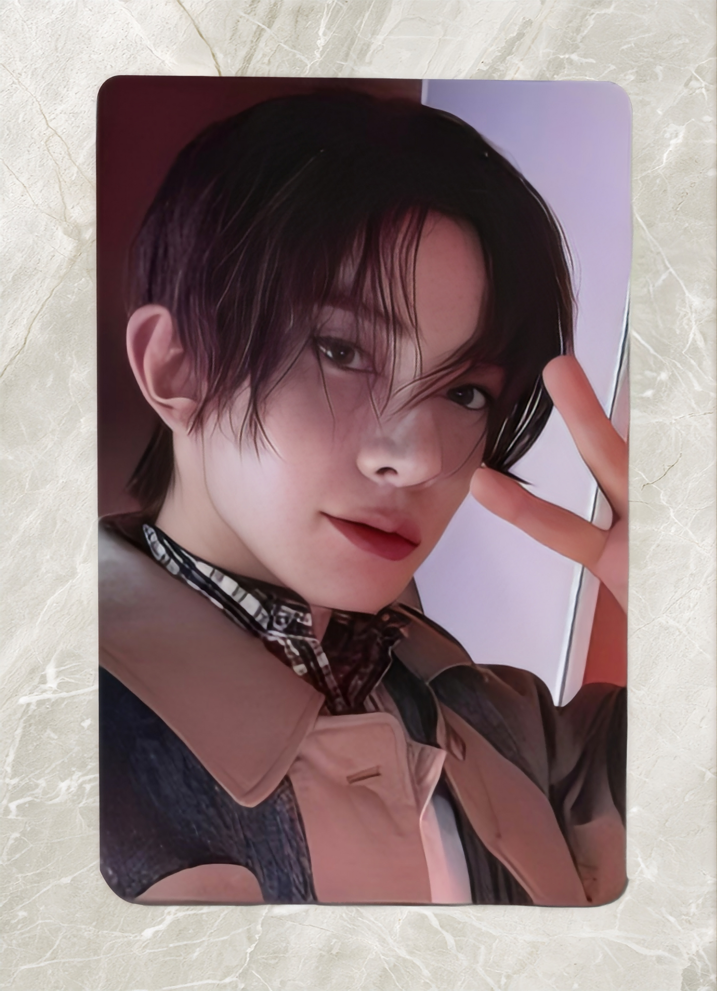 Front view of enhypen Heeseung Untold Romance Yzy Yizhiyu 5.0 Video Call Pob Photocard photocard