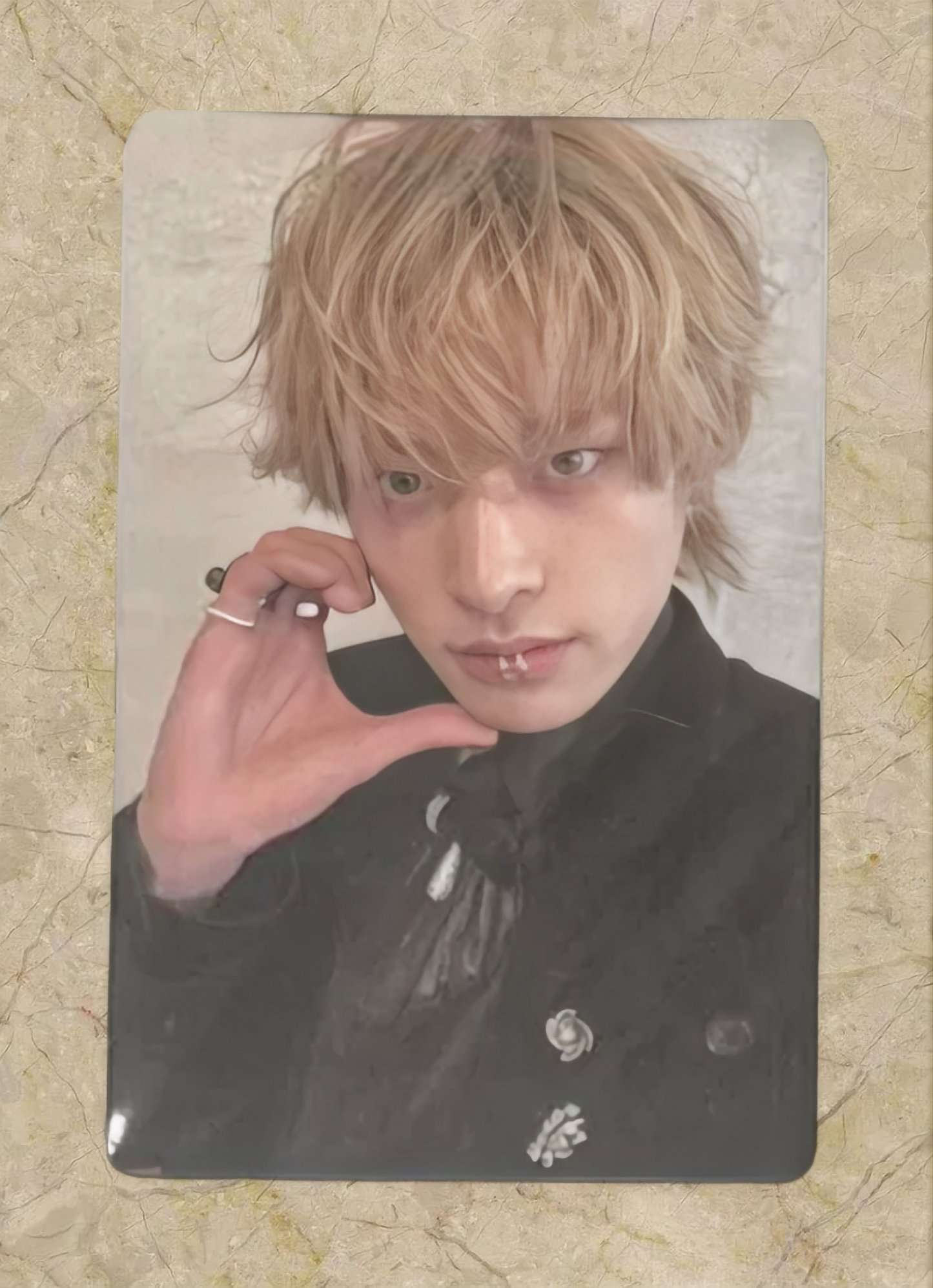 Front view of enhypen Jake Dark Blood Powerstation 2.0 Pob Photocard photocard