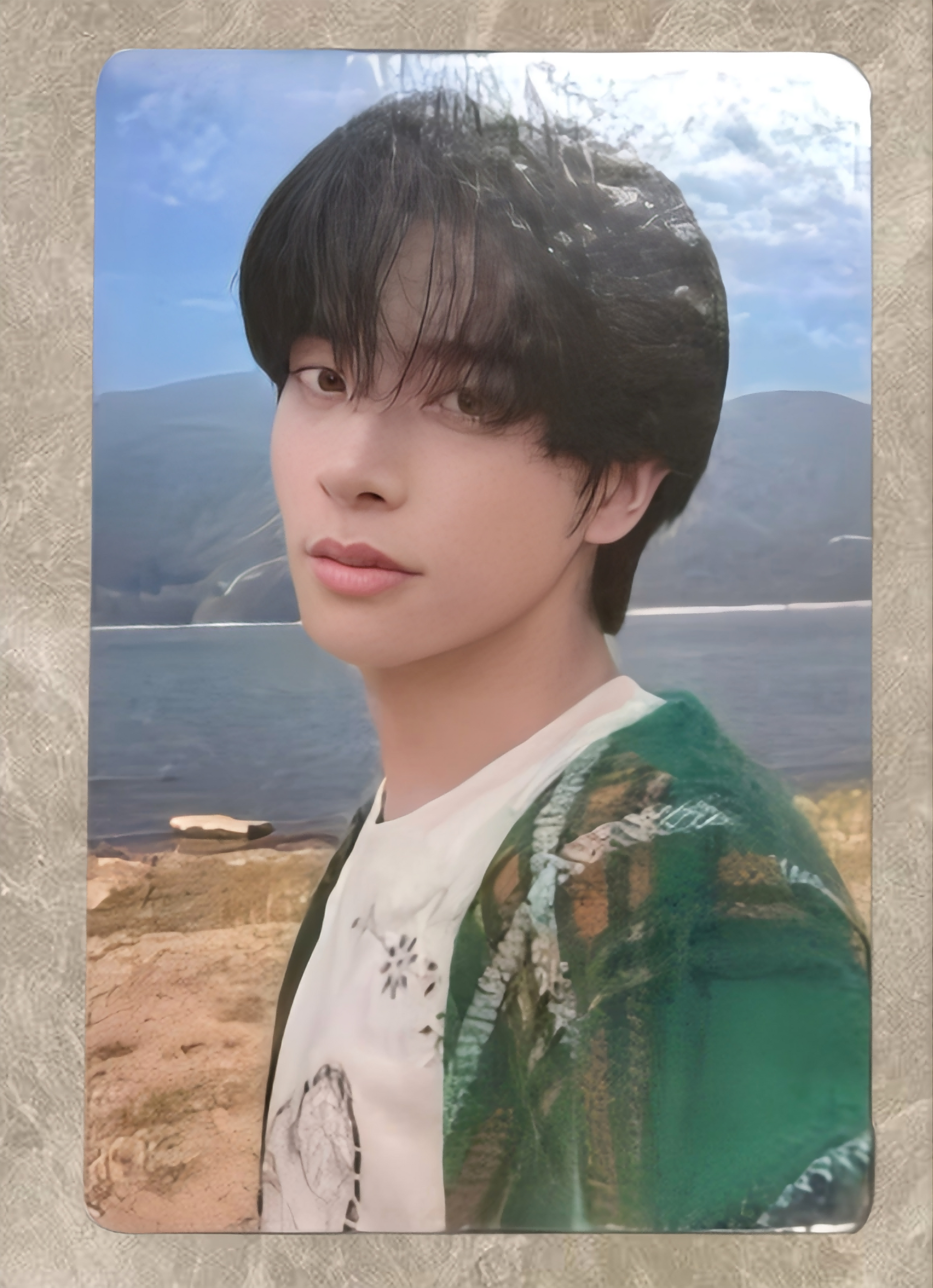 Front view of enhypen Jake Orange Blood Yzy Yizhiyu 1.0 Pob Photocard photocard