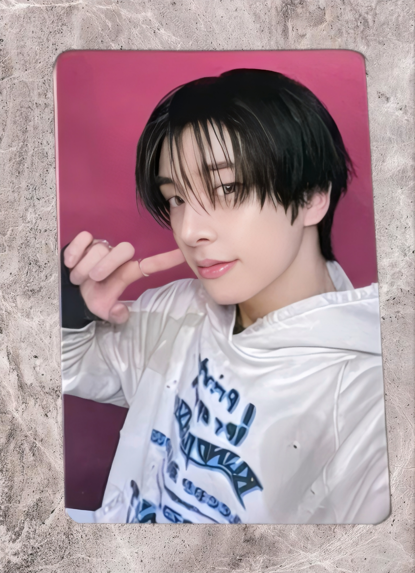 Front view of enhypen Jake Orange Blood Yzy Yizhiyu 4.0 Video Call Pob Photocard photocard