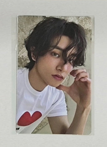 Front view of enhypen Jake Romance Untold Xo Broadcast Photocard photocard