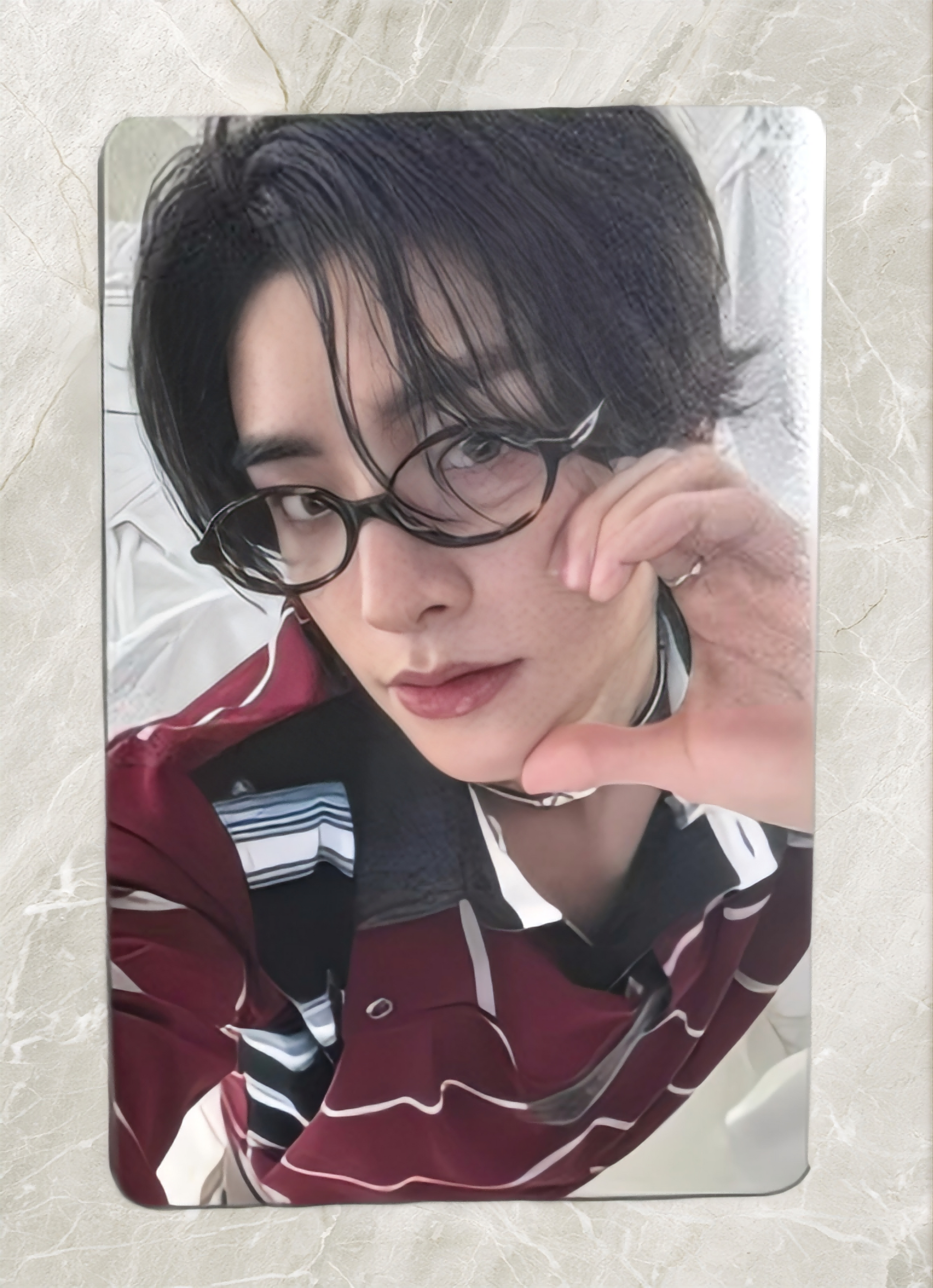 Front view of enhypen Jake Untold Romance Yzy Yizhiyu 5.0 Video Call Pob Photocard photocard