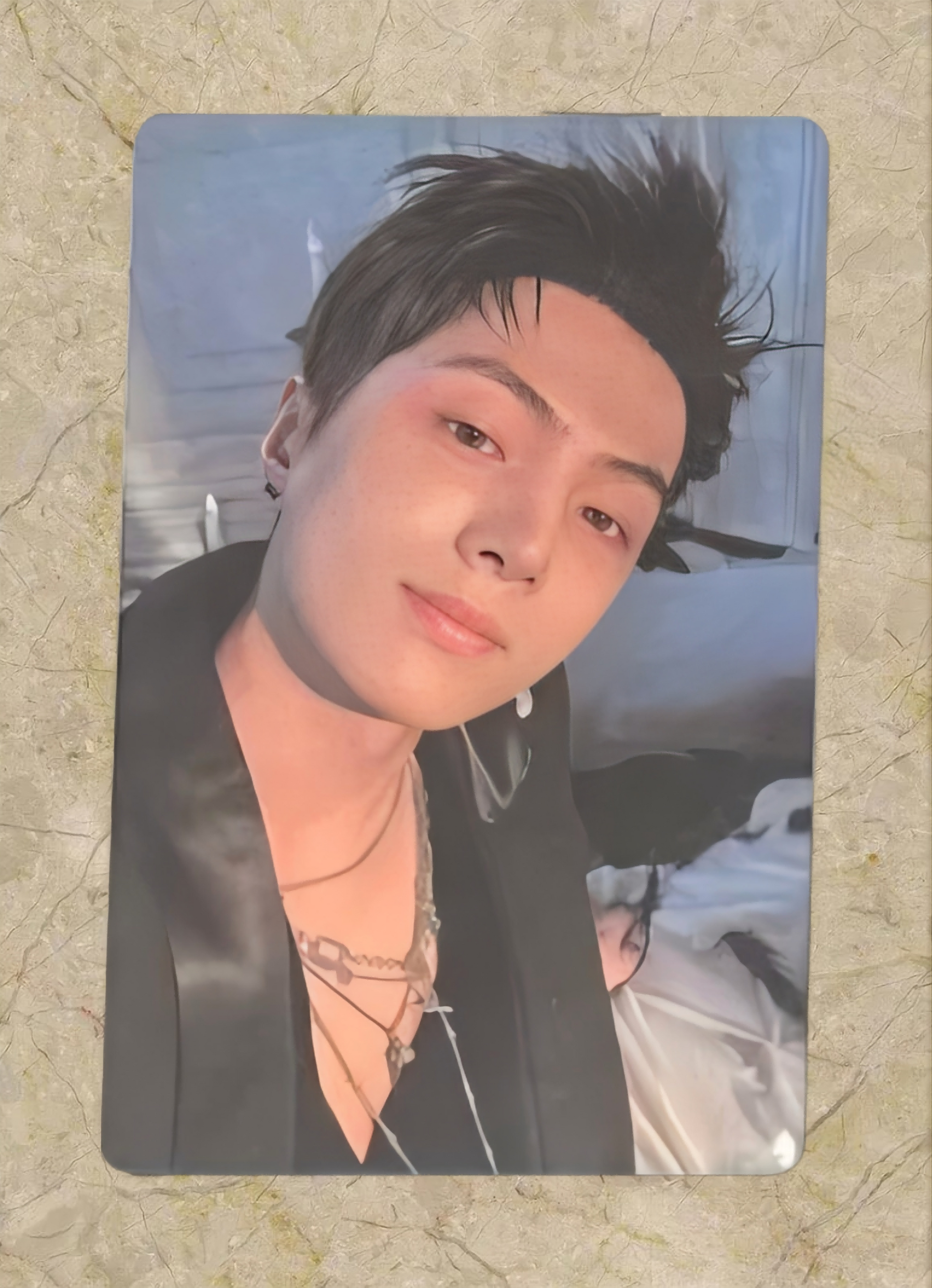 Front view of enhypen Jay Dark Blood Powerstation 2.0 Pob Photocard photocard