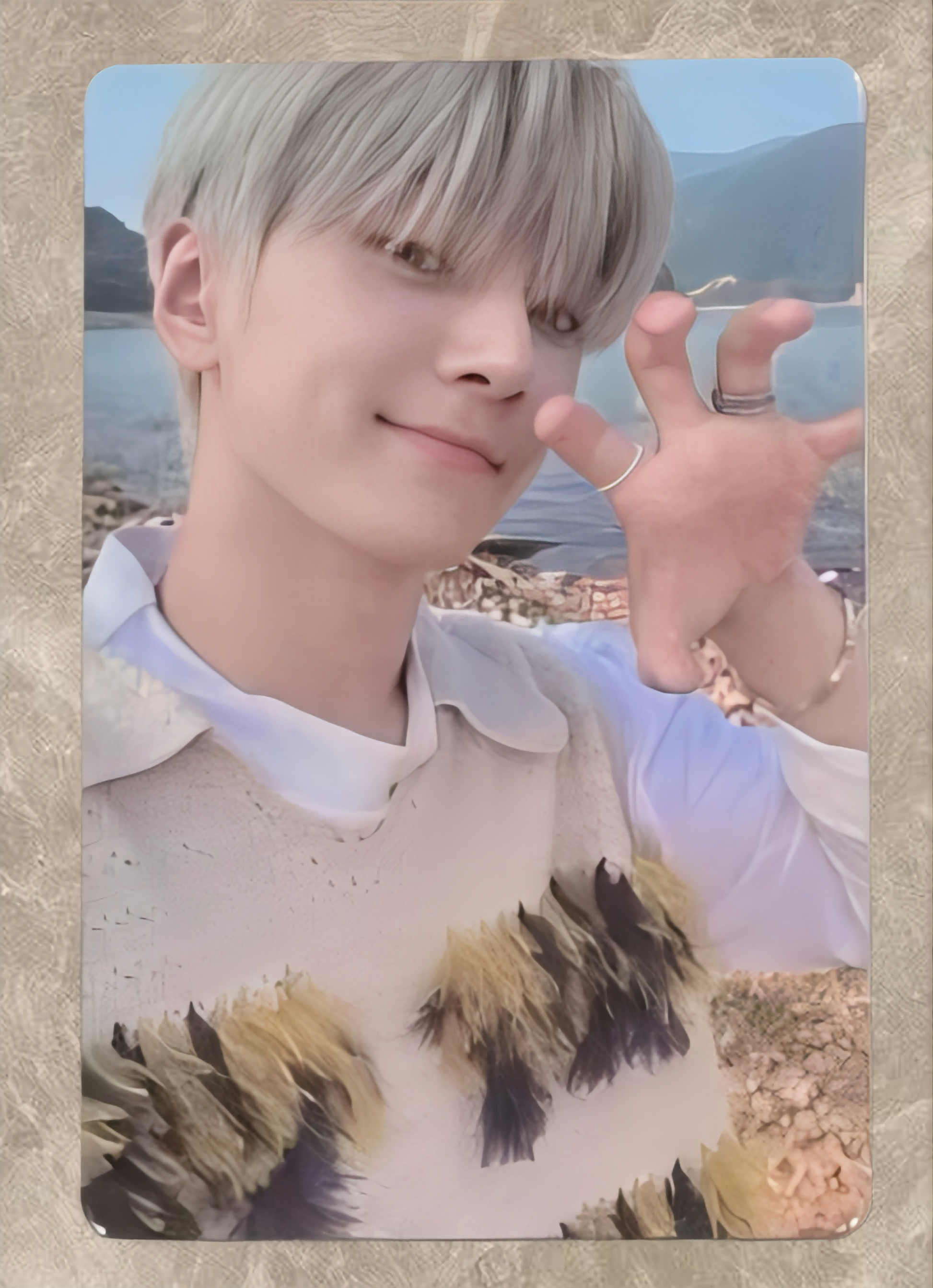 Front view of enhypen Jay Orange Blood Yzy Yizhiyu 1.0 Pob Photocard photocard