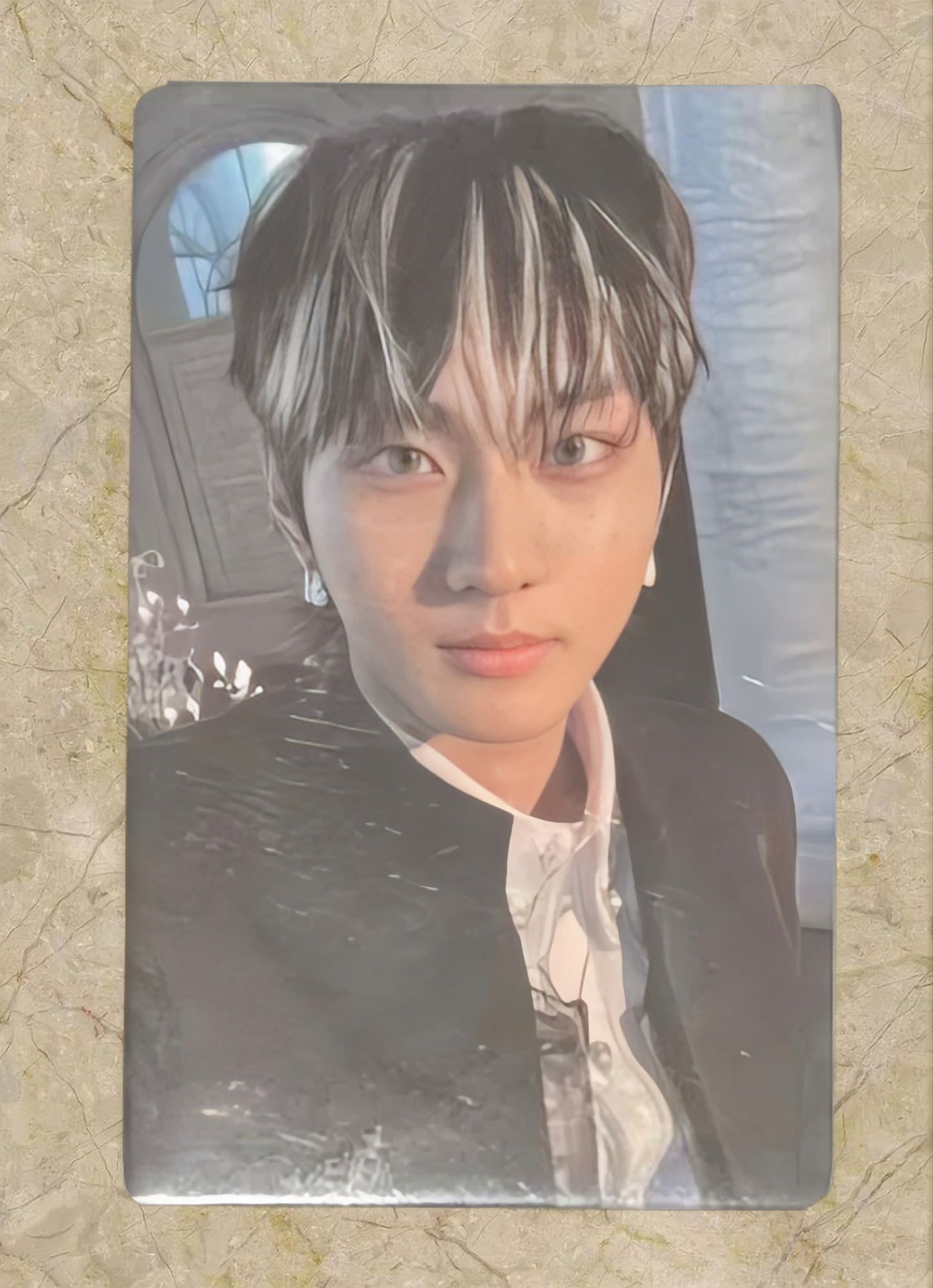 Front view of enhypen Jungwon Dark Blood Powerstation 2.0 Pob Photocard photocard
