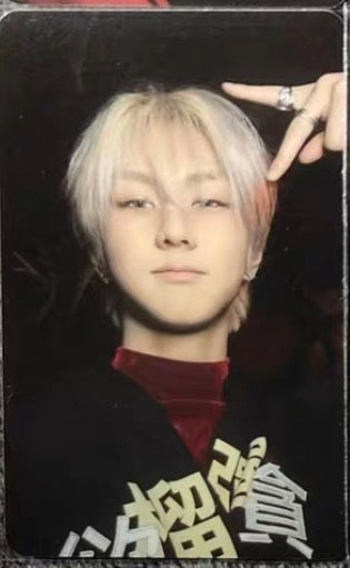 Front view of enhypen Jungwon Orange Blood Yzy 5.0 Video Call Pob Photocard photocard