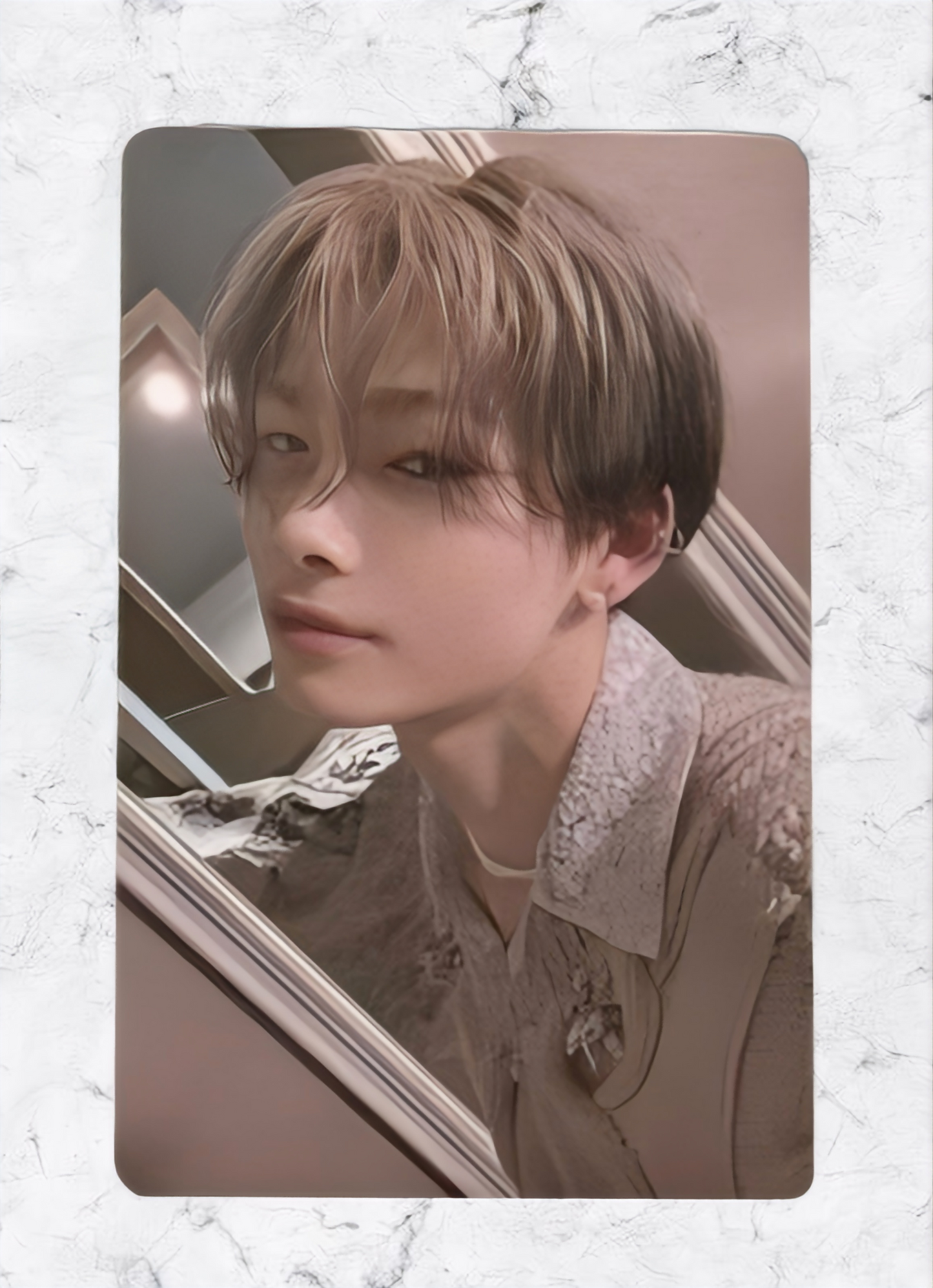 Front view of enhypen Niki Orange Blood Yzy 1.0 Video Call Pob Photocard photocard