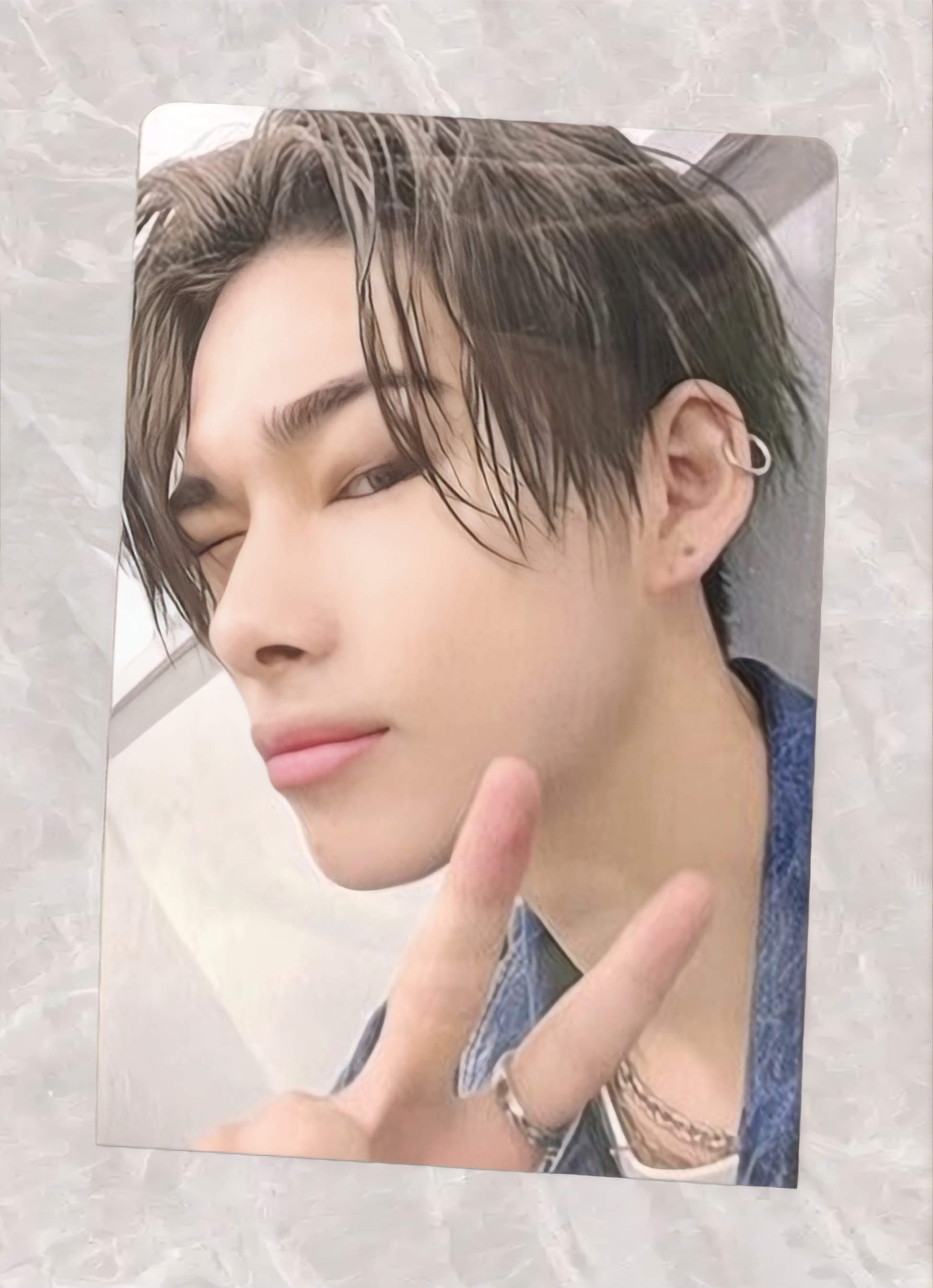 Front view of enhypen Niki Orange Blood Yzy 5.0 Video Call Pob Photocard photocard