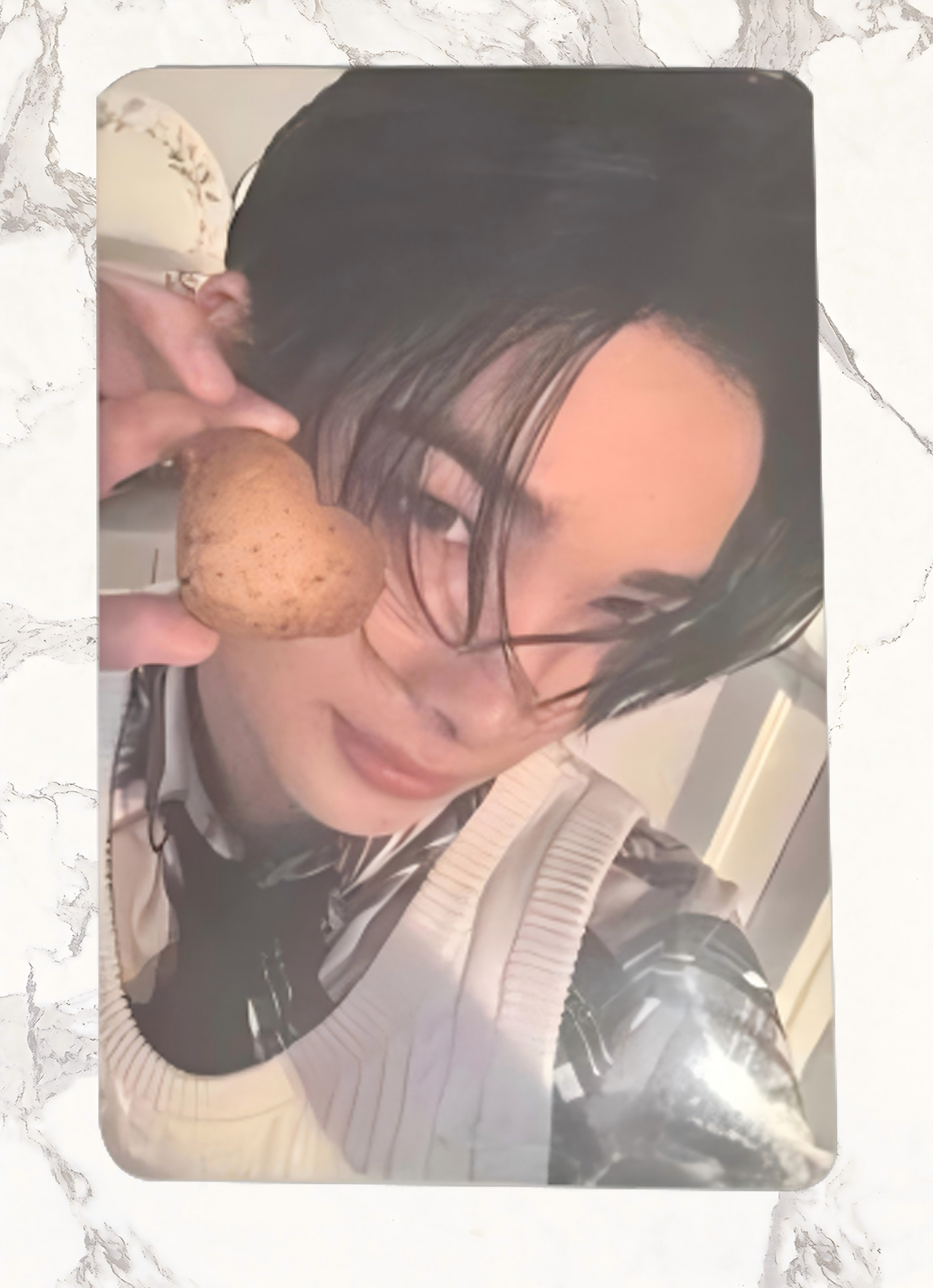 Front view of enhypen Niki Untold Romance Gs25 Lucky Draw Pob Photocard photocard