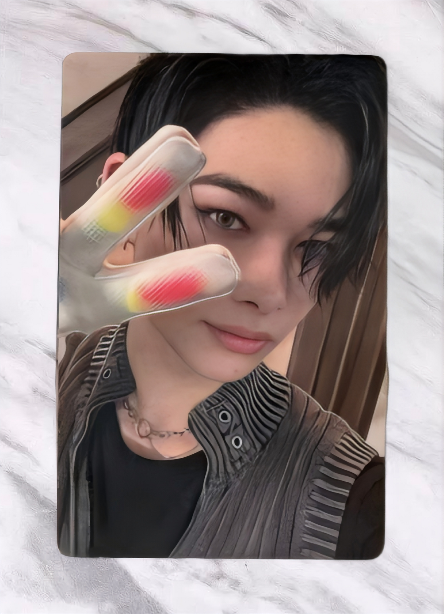 Front view of enhypen Niki Untold Romance Yzy Yizhiyu 5.0 Lucky Draw Pob Photocard photocard