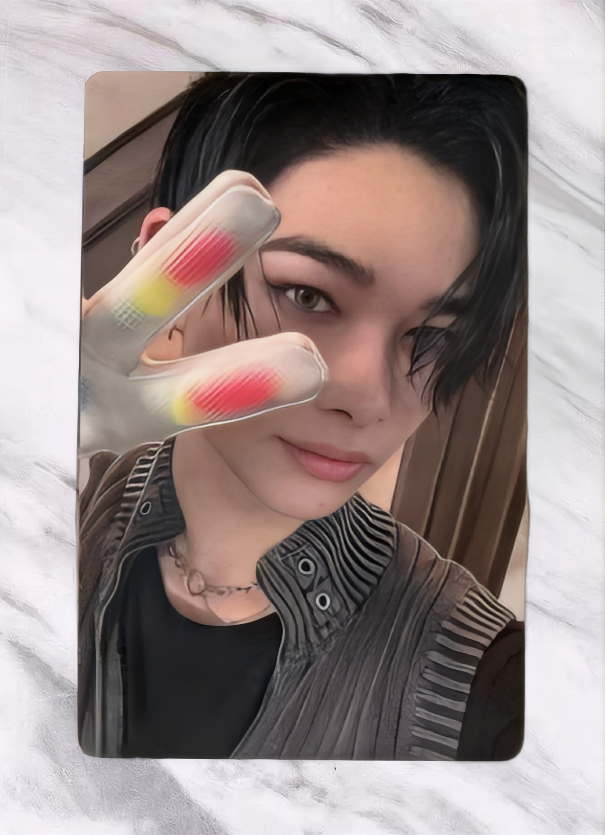 Front view of enhypen Niki Untold Romance Yzy Yizhiyu 5.0 Lucky Draw Pob Photocard photocard