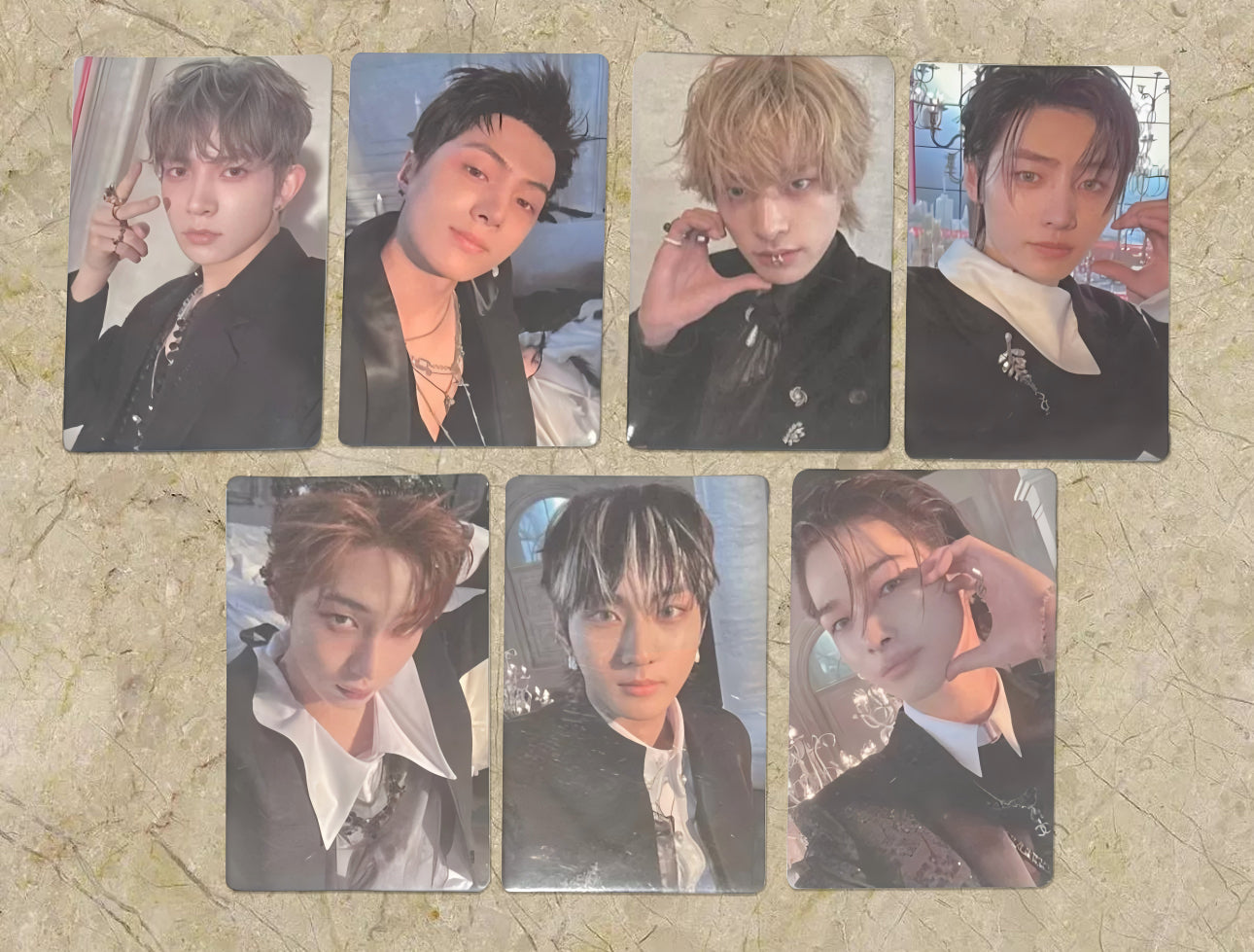 Front view of enhypen Ot7 Dark Blood Powerstation 2.0 Pob Photocard photocard