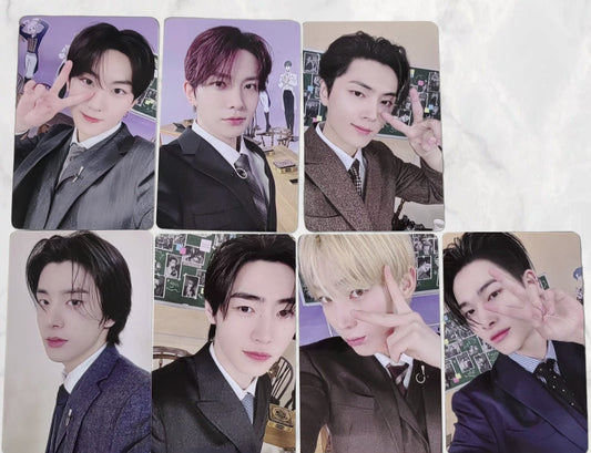 Front view of enhypen Ot7 Dark Blood Yzy Yizhiyu Pre-Order Benefit Pob Photocard photocard