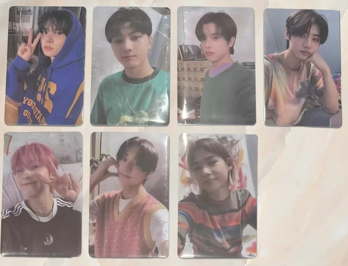 Front view of enhypen Ot7 Dimension Dilemma Powerstation Pob Photocard photocard