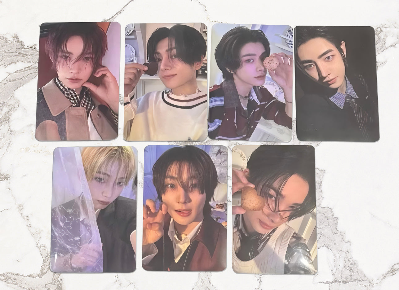 Front view of enhypen Ot7 Untold Romance Gs25 Lucky Draw Pob Photocard photocard