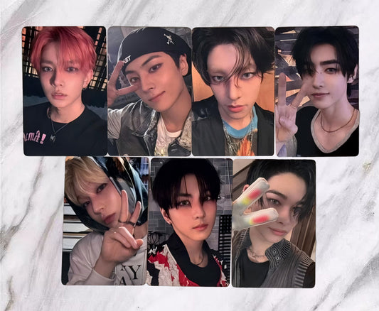 Front view of enhypen Ot7 Untold Romance Yzy Yizhiyu 5.0 Lucky Draw Pob Photocard photocard