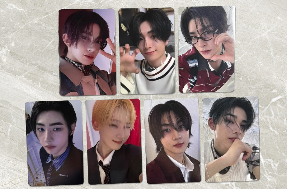 Front view of enhypen Ot7 Untold Romance Yzy Yizhiyu 5.0 Video Call Pob Photocard photocard