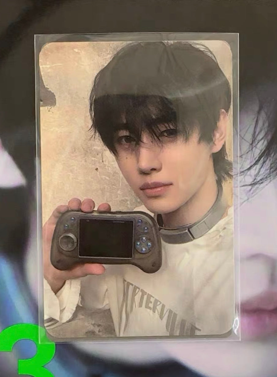 Front view of enhypen Sunghoon Dark Blood Powerstation 2.0 Pob Photocard photocard