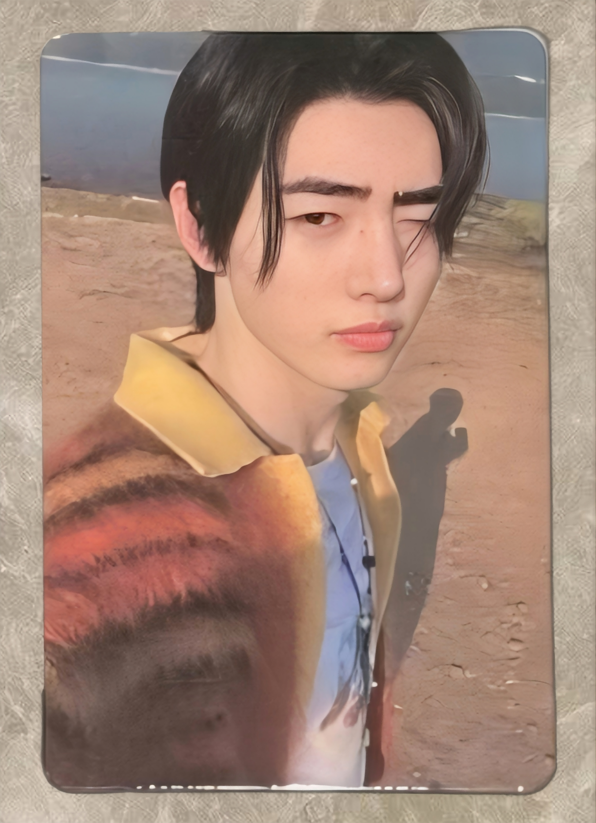 Front view of enhypen Sunghoon Orange Blood Yzy Yizhiyu 1.0 Pob Photocard photocard