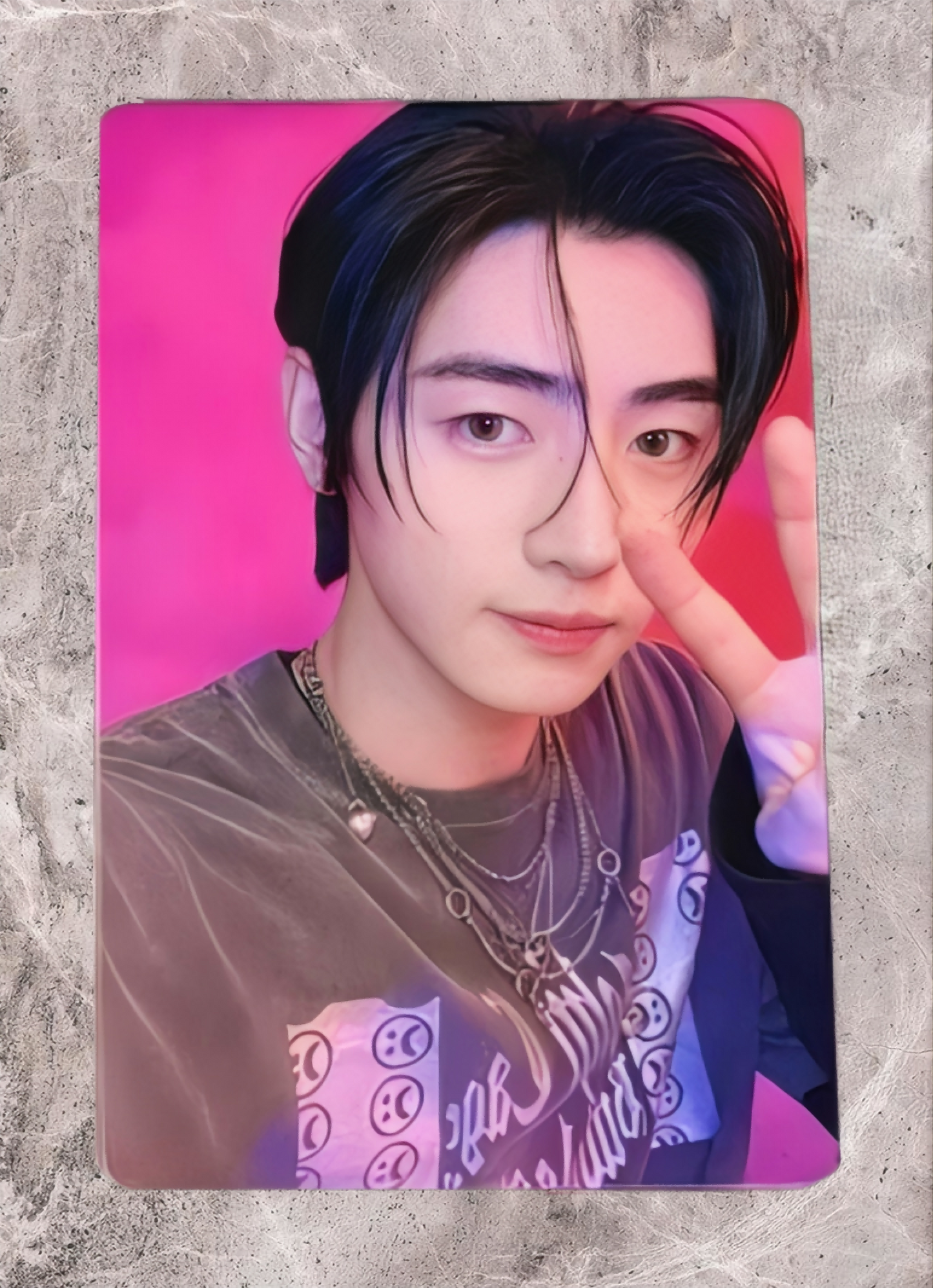 Front view of enhypen Sunghoon Orange Blood Yzy Yizhiyu 4.0 Video Call Pob Photocard photocard
