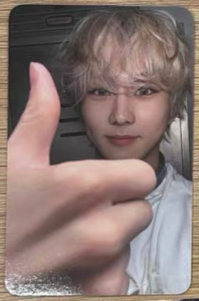 Front view of enhypen Sunoo Dark Moon Powerstation Pob Photocard photocard