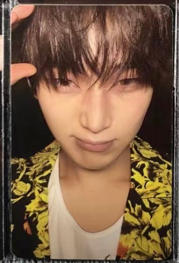 Front view of enhypen Sunoo Orange Blood Yzy 5.0 Video Call Pob Photocard photocard