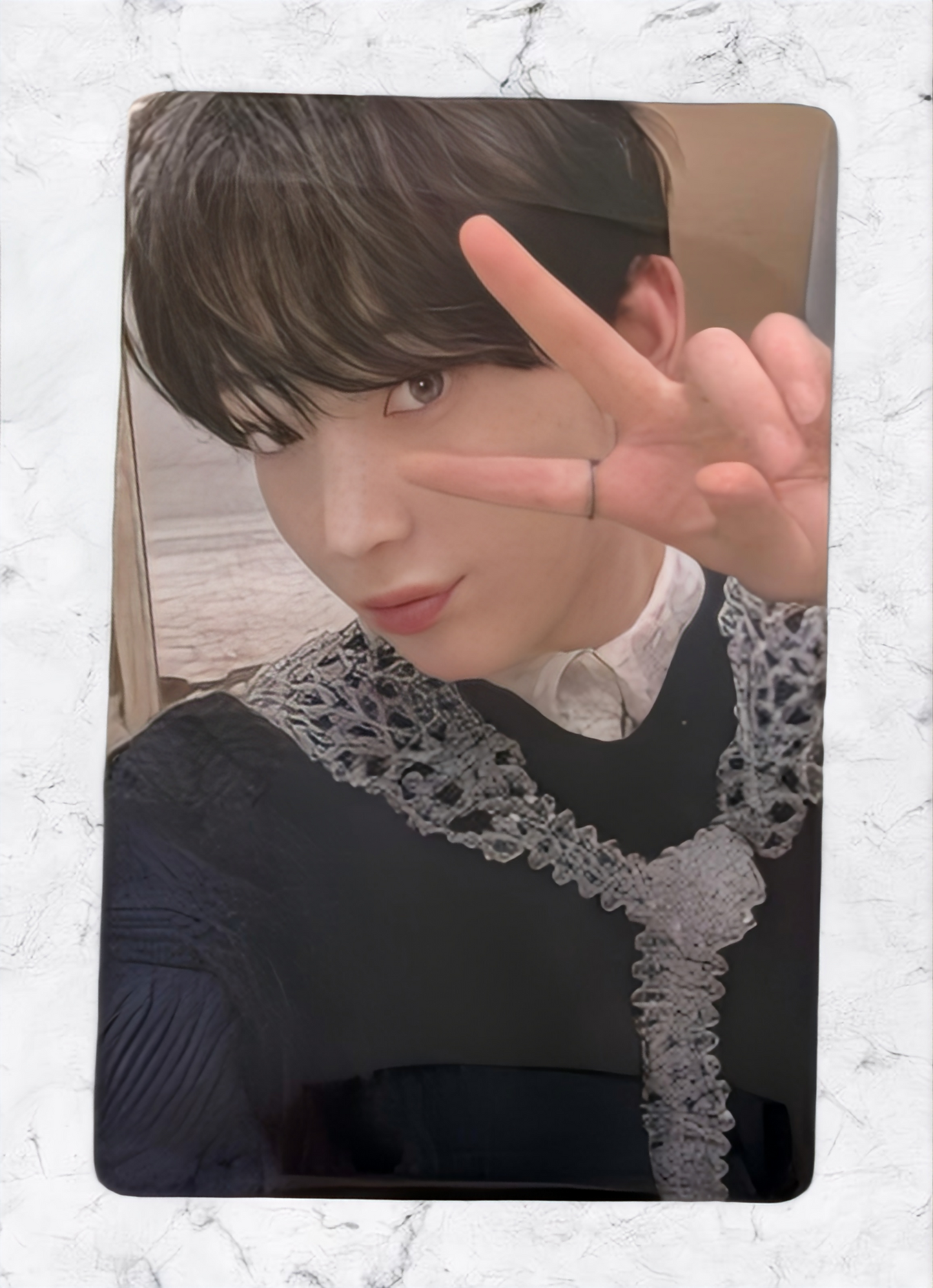 Front view of enhypen Sunoo Orange Blood Yzy 1.0 Video Call Pob Photocard photocard