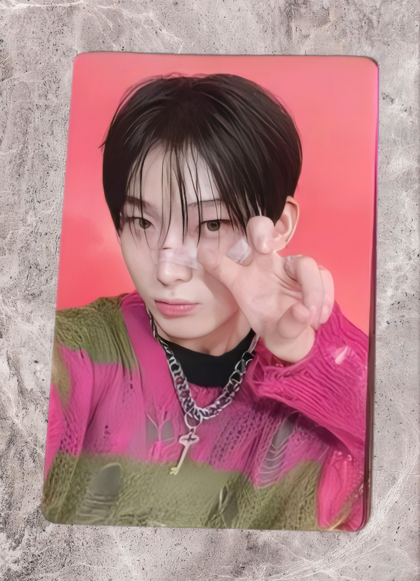 Front view of enhypen Sunoo Orange Blood Yzy Yizhiyu 4.0 Video Call Pob Photocard photocard