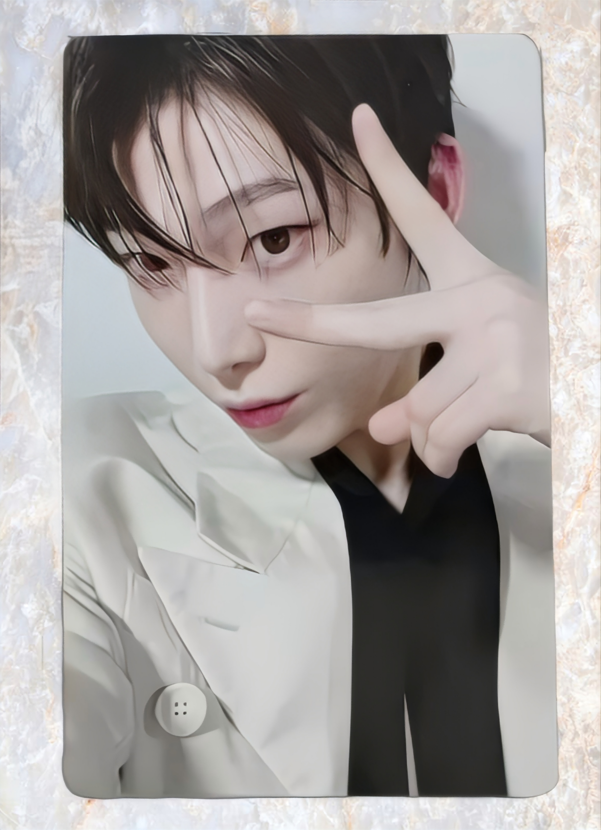 Fansign view of enhypen Sunoo Orange Blood Yzy Yizhiyu 6.0 Fansign Pob Photocard photocard